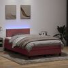 vidaXL Cama box spring con colch&oacute;n y LED terciopelo rosa 120x210 cm