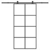 vidaXL Puerta corredera set herrajes vidrio ESG aluminio 102,5x205 cm