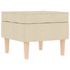 vidaXL Sillón con taburete reposapiés de tela crema