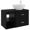 vidaXL Juego de muebles de ba&ntilde;o 2 uds. Roble Negro