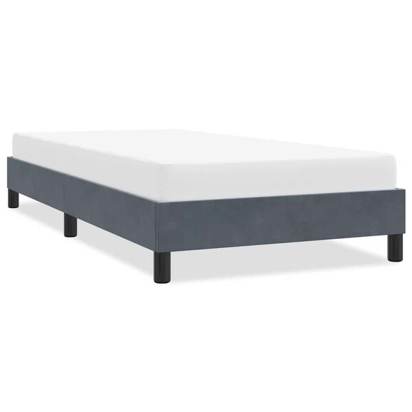 vidaXL Estructura de cama sin colch&oacute;n terciopelo gris oscuro 100x220cm