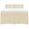 vidaXL Cama box spring con colch&oacute;n tela color crema 140x190 cm
