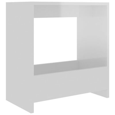 vidaXL Mesa auxiliar madera contrachapada blanco brillante 50x26x50 cm
