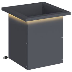 vidaXL Jardinera para jard&iacute;n con luces LED Antracita 30 x 30 x 30 cm