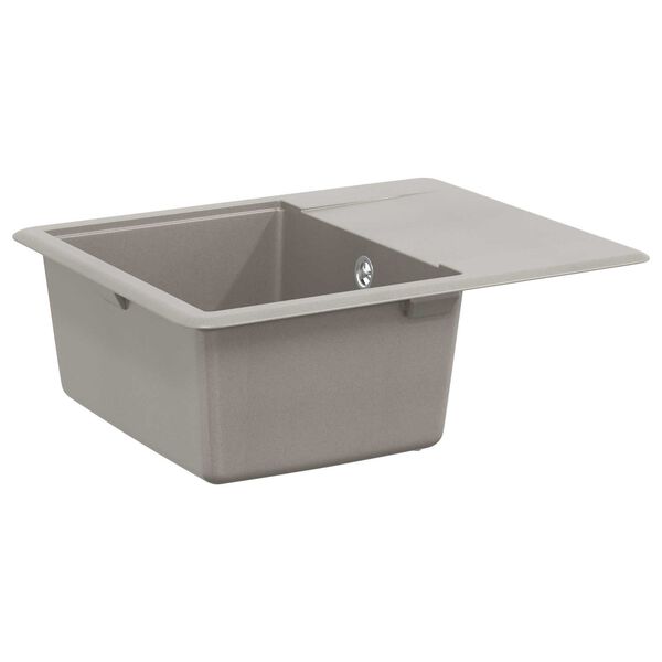 vidaXL Lavabo Gris 560 x 460 mm 80% Cuarzo y 20% Resina