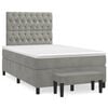 vidaXL Cama box spring con colch&oacute;n terciopelo gris claro 120x190 cm