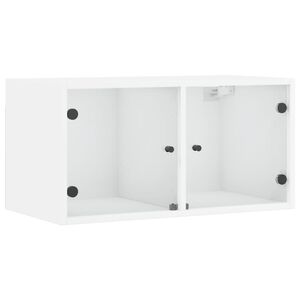 vidaXL Mueble de pared con puertas de vidrio blanco 68,5x37x35 cm