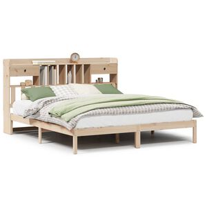 vidaXL Cama con estanter&iacute;a sin colch&oacute;n madera maciza de pino 180x200cm