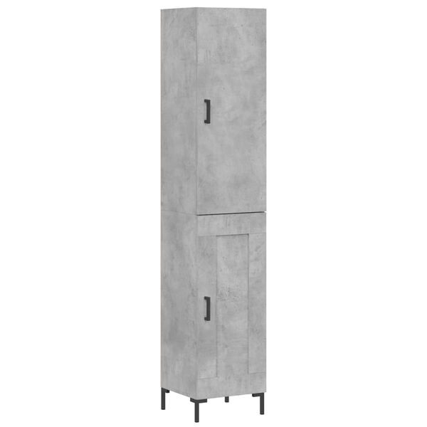 vidaXL Aparador de madera contrachapada gris hormig&oacute;n 34,5x34x180 cm