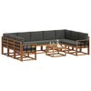 vidaXL Conjunto de sof&aacute;s de exterior 10 pcs Natural y Antracita