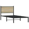 vidaXL Estructura de cama sin colchón metal roble Sonoma 90x190 cm