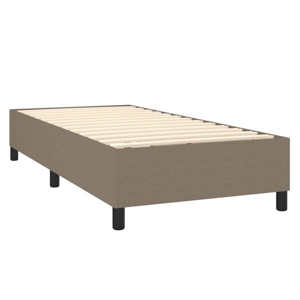 vidaXL Cama box spring con colch&oacute;n tela gris taupe 90x200 cm