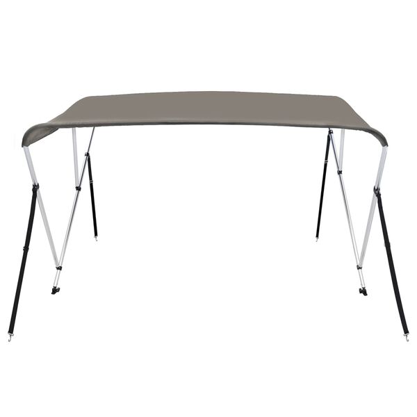 vidaXL Toldo bimini de 3 arcos gris 183x140x137 cm