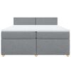 vidaXL Cama box spring con colch&oacute;n tela gris claro 200x200 cm