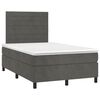 vidaXL Cama box spring con colch&oacute;n terciopelo gris oscuro 120x200 cm
