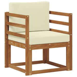 vidaXL Sof&aacute; de exterior Madera de Acacia S&oacute;lida y Poli&eacute;ster Natural