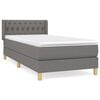 vidaXL Cama box spring con colch&oacute;n tela gris oscuro 90x190 cm