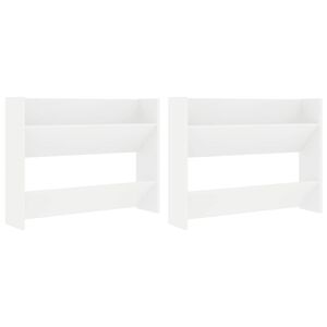 vidaXL Zapateros de pared 2 uds madera contrachapada blanco 80x18x60cm