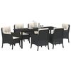 vidaXL Conjunto de Comedor de Jard&iacute;n 7 pcs Negro rat&aacute;n sint&eacute;tico