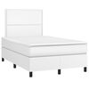 vidaXL Cama box spring con colch&oacute;n cuero sint&eacute;tico blanco 120x190 cm