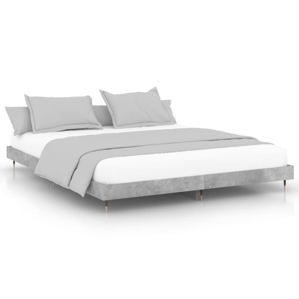 vidaXL Estructura de cama madera de ingenier&iacute;a gris hormig&oacute;n 120x200cm