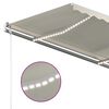 vidaXL Toldo manual retr&aacute;ctil con luz LED crema 3x2,5 m
