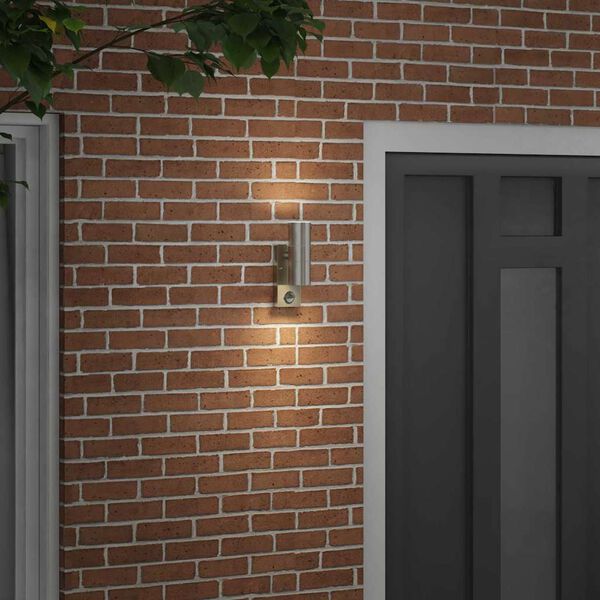 vidaXL Luz de pared exterior Plateado 7 x 10 x 22 cm