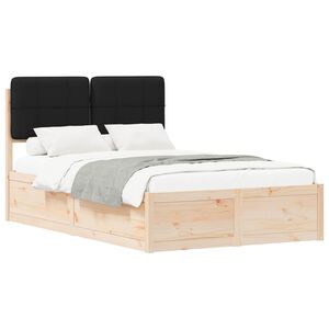vidaXL Estructura de Cama con Cabecera Tapizada Negro 120 x 200 cm