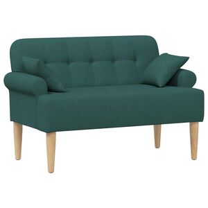 vidaXL Sof&aacute; amoroso con botones acolchados Verde oscuro Tela