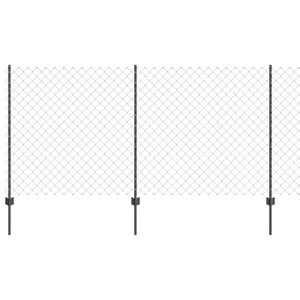 vidaXL Valla con Poste Gris