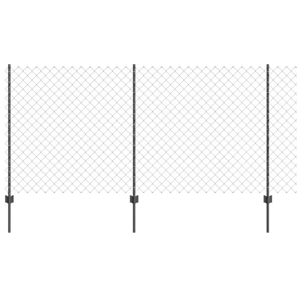 vidaXL Valla con Poste Gris 1,2 x 10 m Acero y PVC