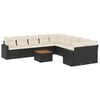 vidaXL Set de sof&aacute;s de jard&iacute;n 11 pzas y cojines rat&aacute;n sint&eacute;tico negro