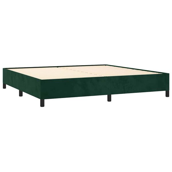 vidaXL Estructura cama sin colch&oacute;n terciopelo verde oscuro 200x200 cm