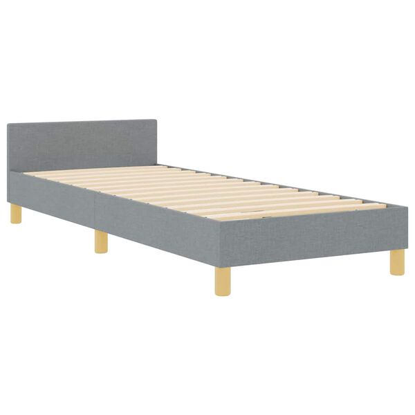vidaXL Estructura de cama con cabecera Gris claro 80 x 200 cm tela