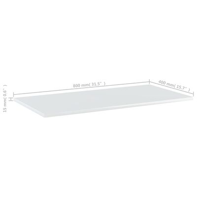 vidaXL Estante estantería 4uds contrachapada blanco brillo 80x40x1,5cm