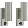 vidaXL Luz de pared exterior 2 pcs Plateado 7 x 10 x 22 cm