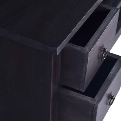 vidaXL Mueble de TV madera caoba maciza negro claro café 100x40x45 cm