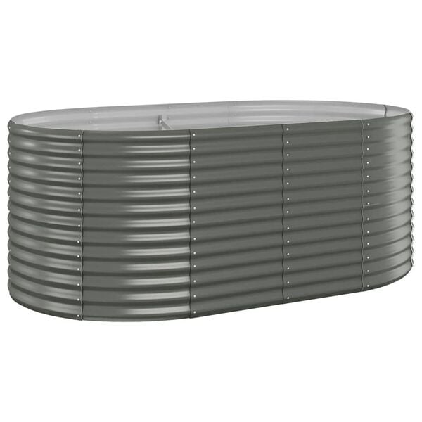 vidaXL Jardinera arriate acero galvanizado gris 175x100x68 cm