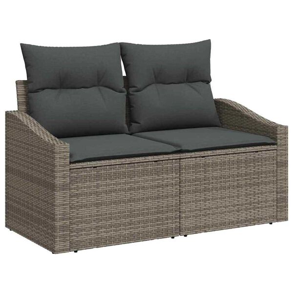 vidaXL Conjunto de sofá de jardín 8 pcs Gris