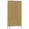 vidaXL Librer&iacute;a patas de metal OSLO madera maciza marr&oacute;n 85x35x172,5cm
