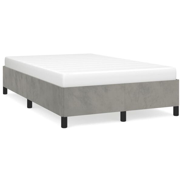 vidaXL Estructura de cama sin colch&oacute;n terciopelo gris claro 120x200 cm