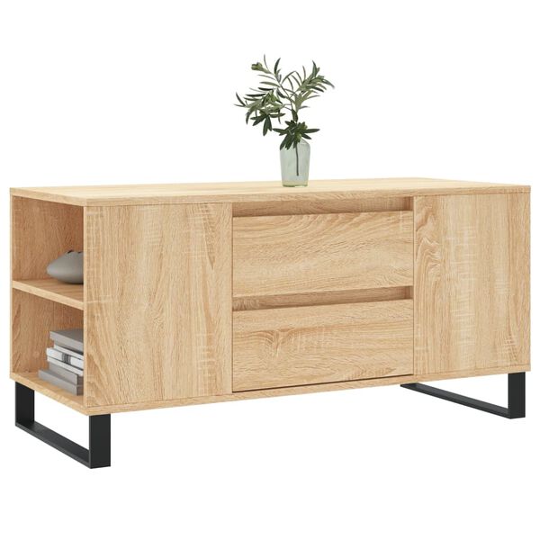 vidaXL Mesa de centro madera de ingenier&iacute;a roble Sonoma 102x44,5x50 cm