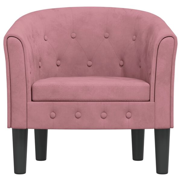 vidaXL Sill&oacute;n de terciopelo rosa
