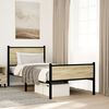 vidaXL Estructura de cama sin colchón metal roble Sonoma 90x190 cm