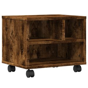 vidaXL Soporte para impresora con ruedas roble ahumado 41x32x34,5 cm