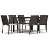 vidaXL Juego comedor jard&iacute;n 7 piezas y cojines rat&aacute;n sint&eacute;tico y acero