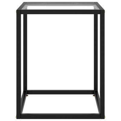 vidaXL Mesa de centro con vidrio templado negra 40x40x50 cm