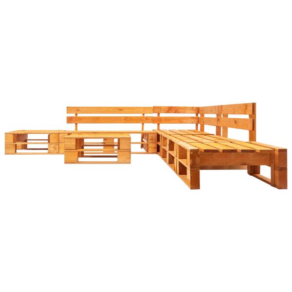 vidaXL Set de muebles de palets de jardín 6 piezas madera marrón miel