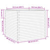 vidaXL Jardinera madera maciza de pino marr&oacute;n cera 80x80x68,5 cm