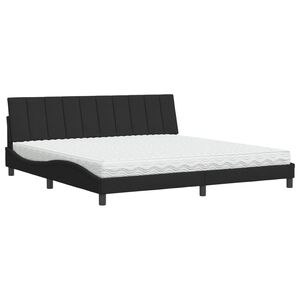 vidaXL Cama con colch&oacute;n Hanko terciopelo negro 200x200 cm